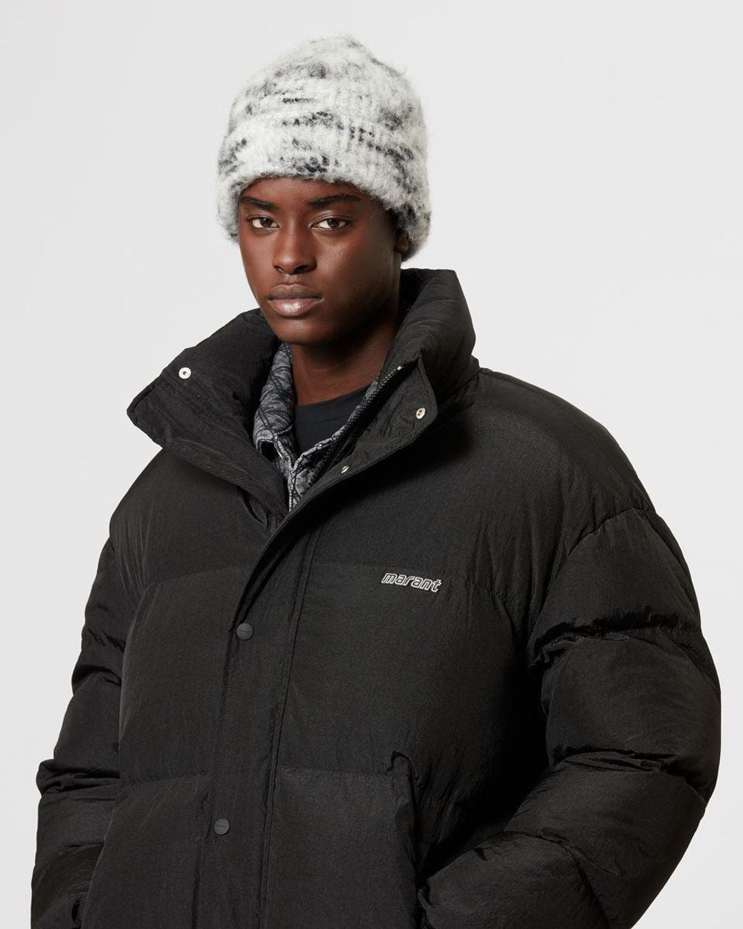 Isabel Marant Black Logo Patch Padded Jacket for men