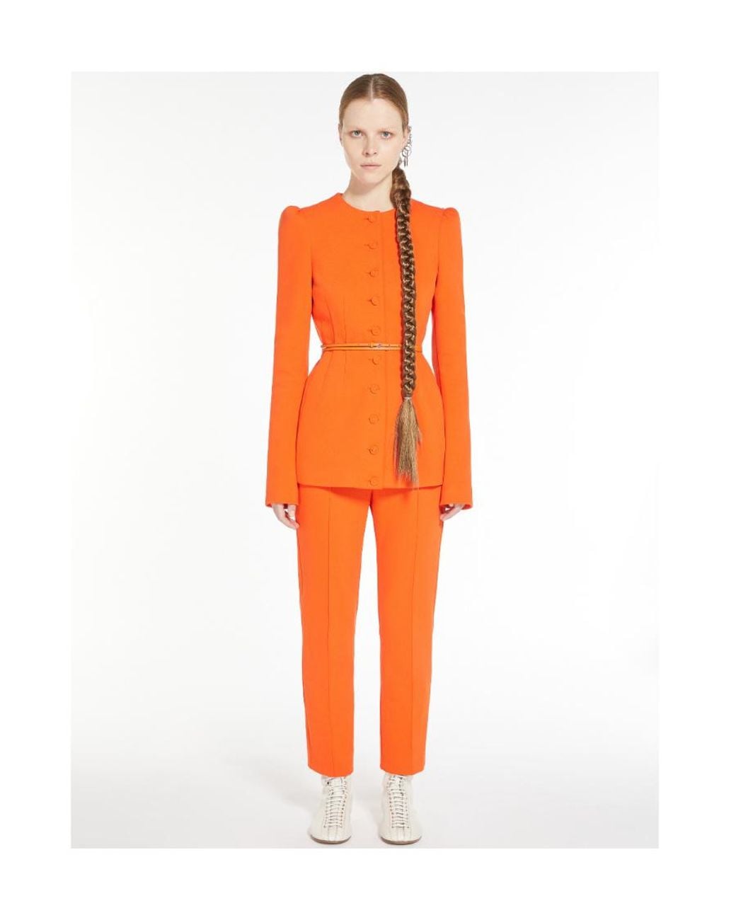 Sportmax Orange Mid-Rise Cropped Trousers
