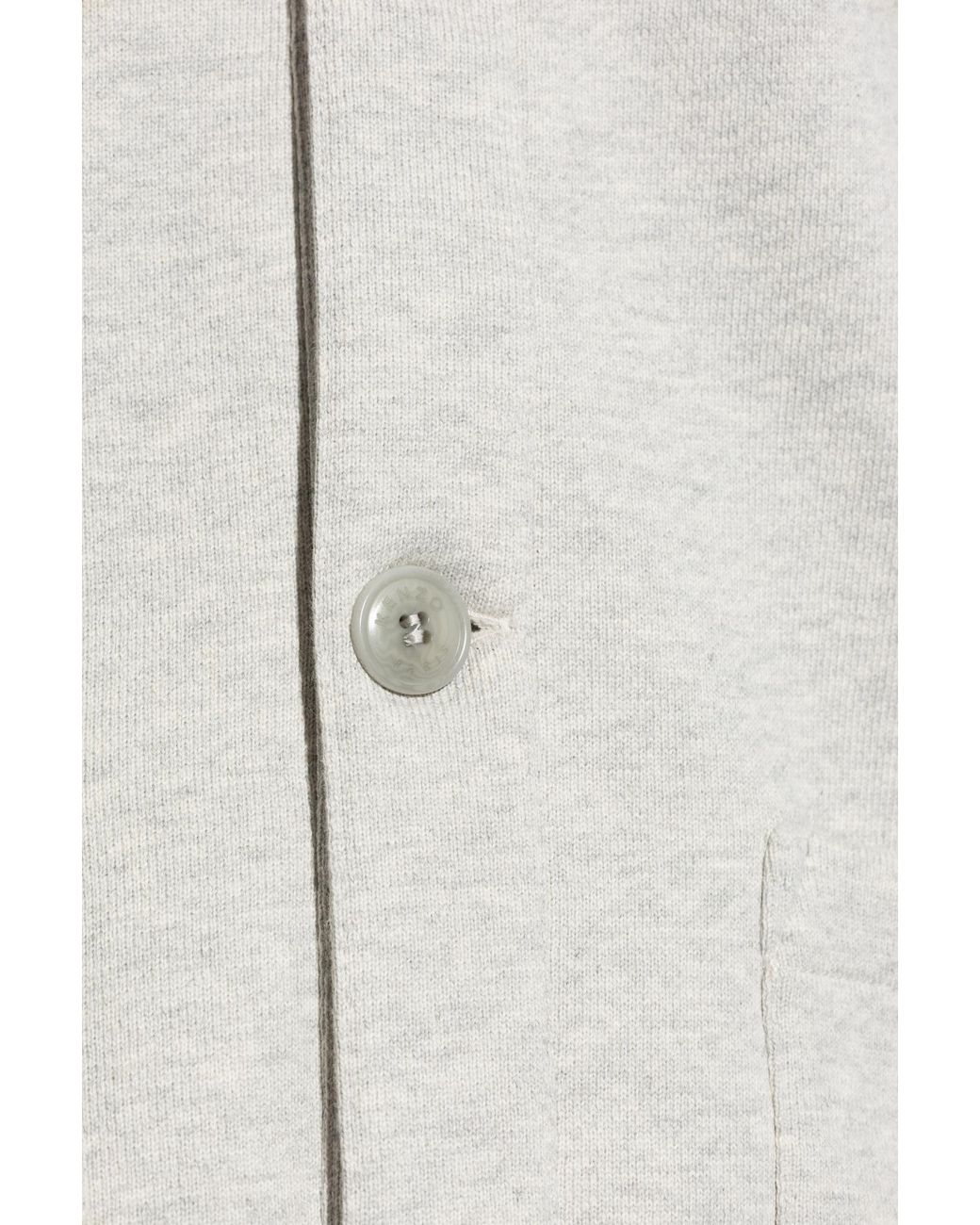 KENZO White Long-Sleeved Button-Up Sweatshirt for men