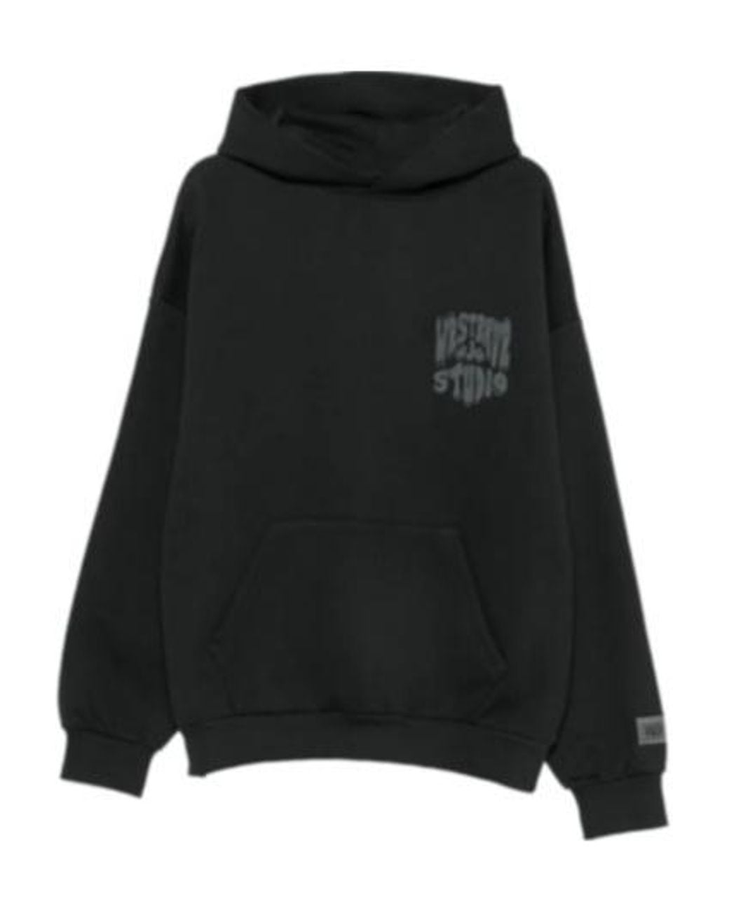 WRSTBHVR Black Logo-Print Pouch-Pocket Hoodie for men