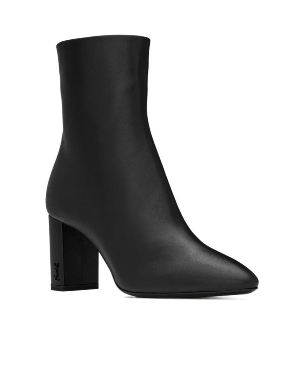 Saint Laurent Black Lou Almond Toe Ankle Boots
