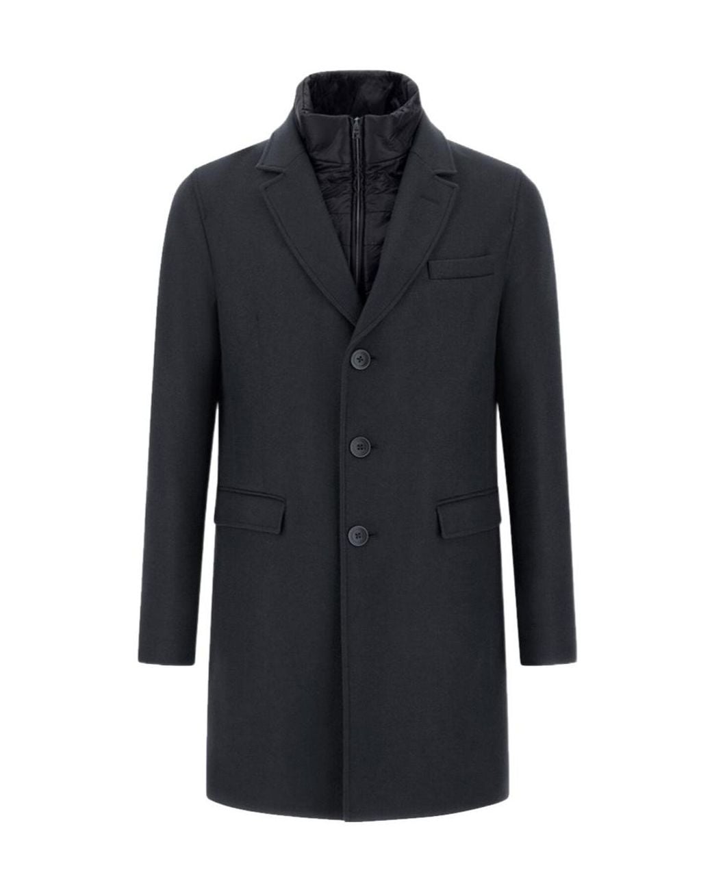 Herno Blue Long-Sleeved Coat for men