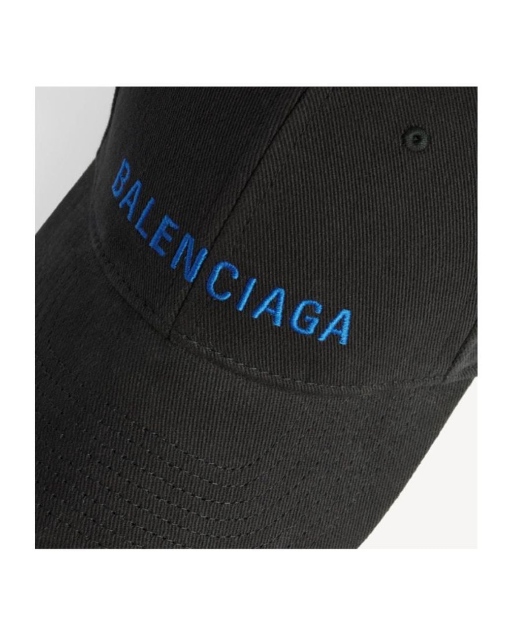 Balenciaga Black Logo Embroidered Cap for men