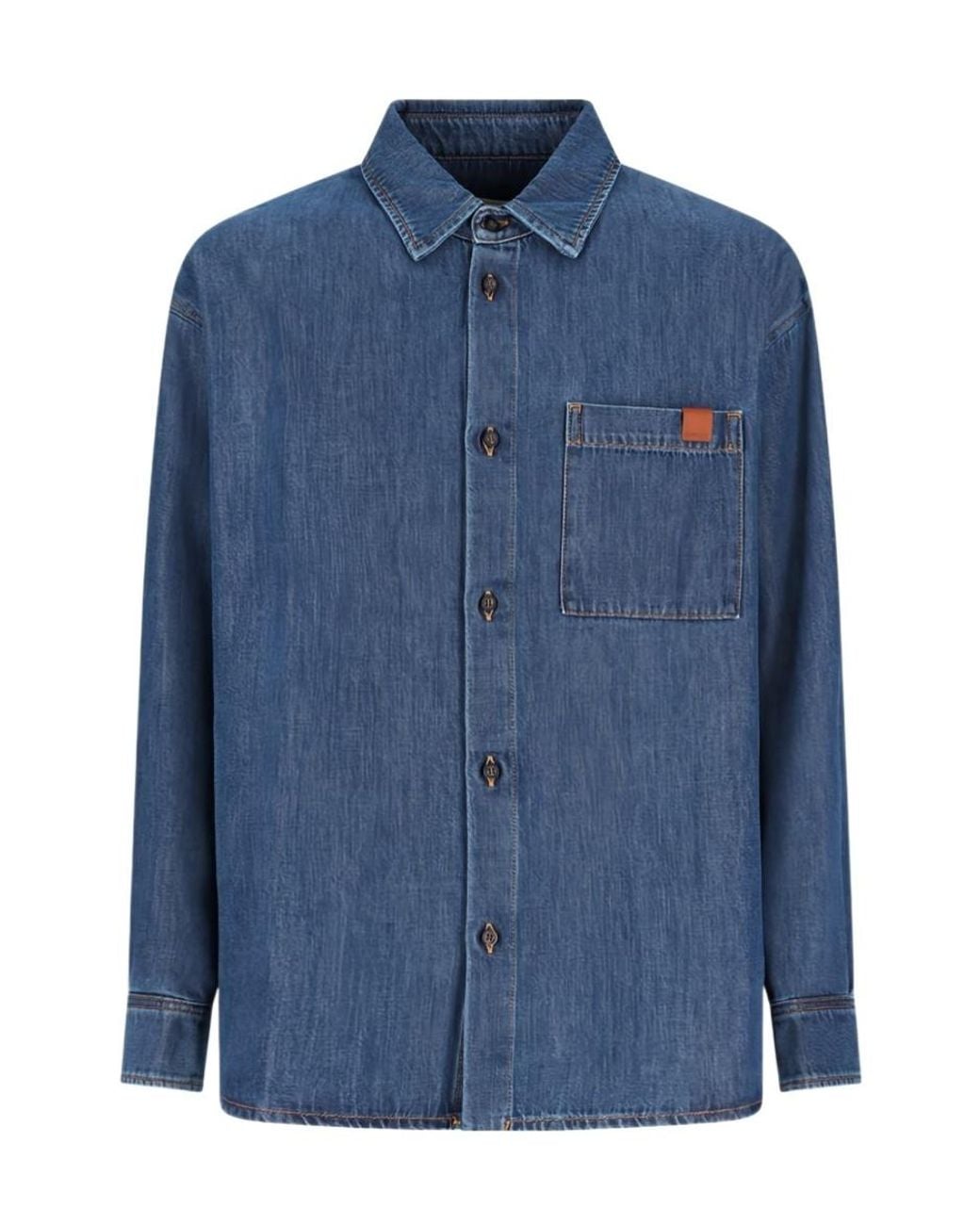 DARKPARK Blue Casual Long-Sleeved Shirt for men