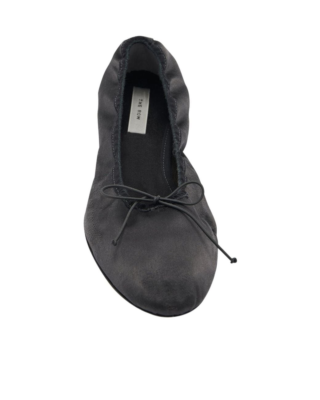 The Row Black Bow Detailed Slip-On Flat Shoes