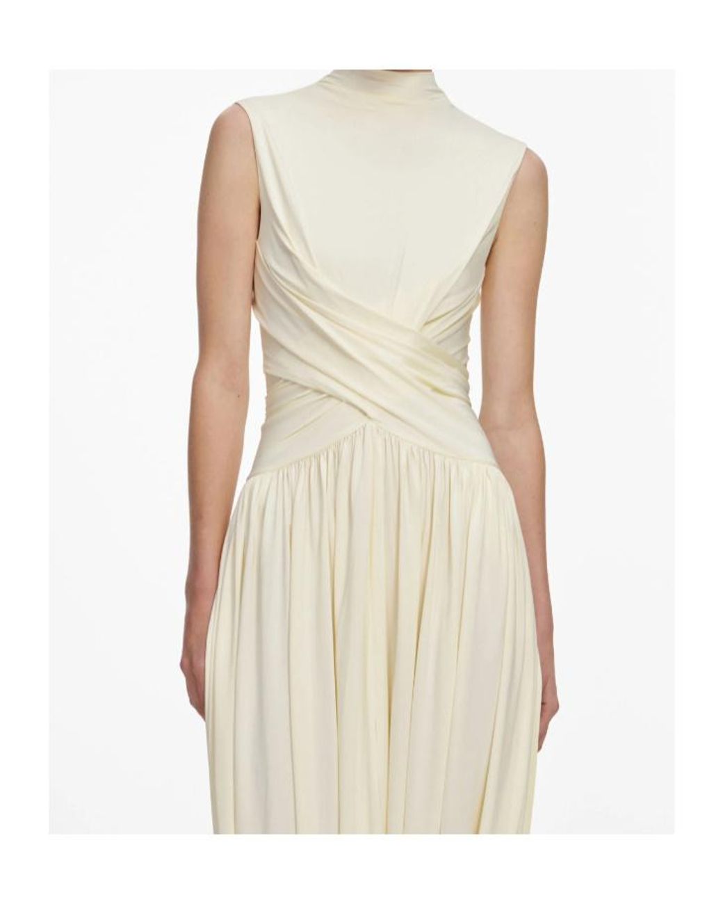 Self-Portrait Natural Draped Jersey Midi Dress