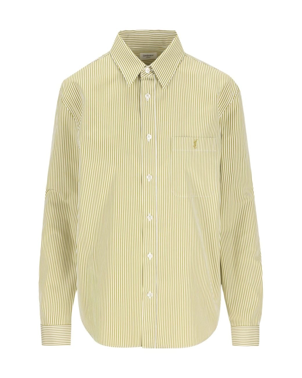 Saint Laurent Yellow Striped Button-Up Shirt