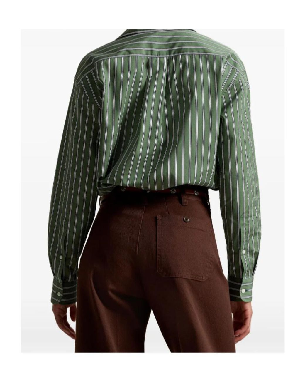 Polo Ralph Lauren Green Logo Embroidered Striped Shirt