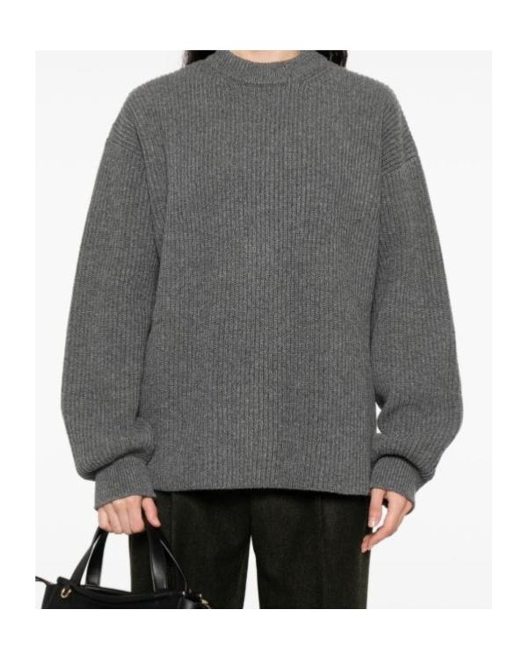 Jil Sander Gray Crew-Neck Sweater