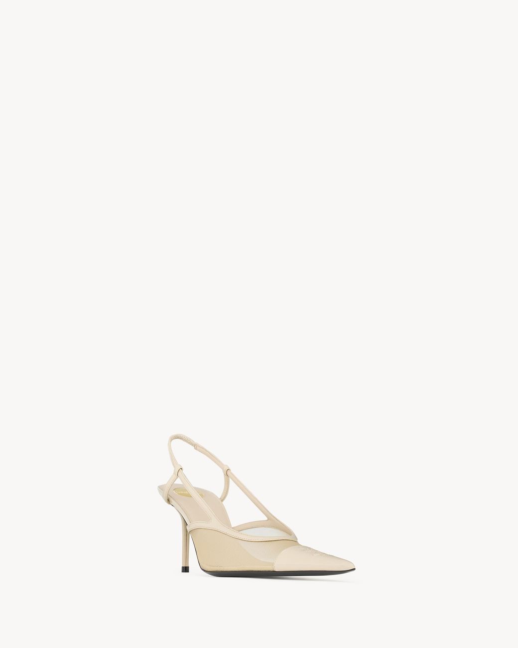 Saint Laurent White Renée Slingback Pumps