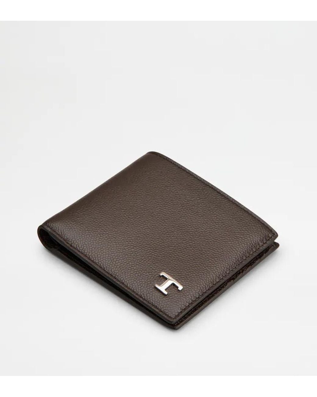 Tod's Brown Logo-Plaque Bi-Fold Wallet for men