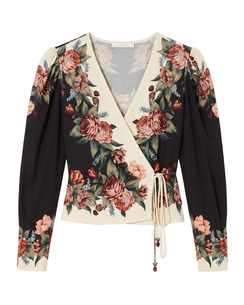 Farm Rio Multicolor Wrap Floral Blouse