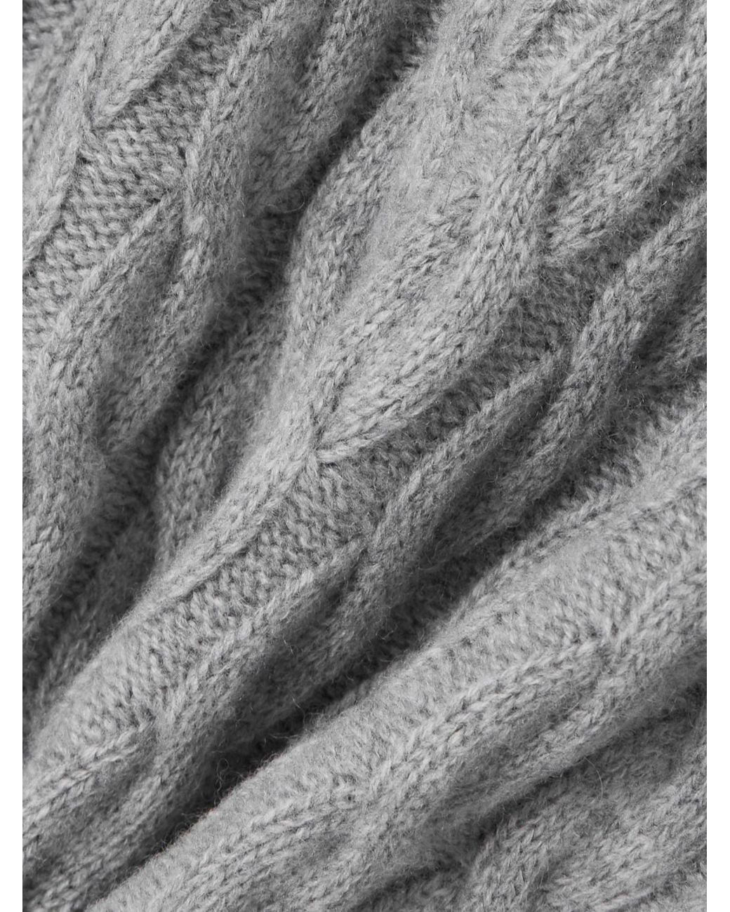 AMI Gray Cable Knitted Polo for men