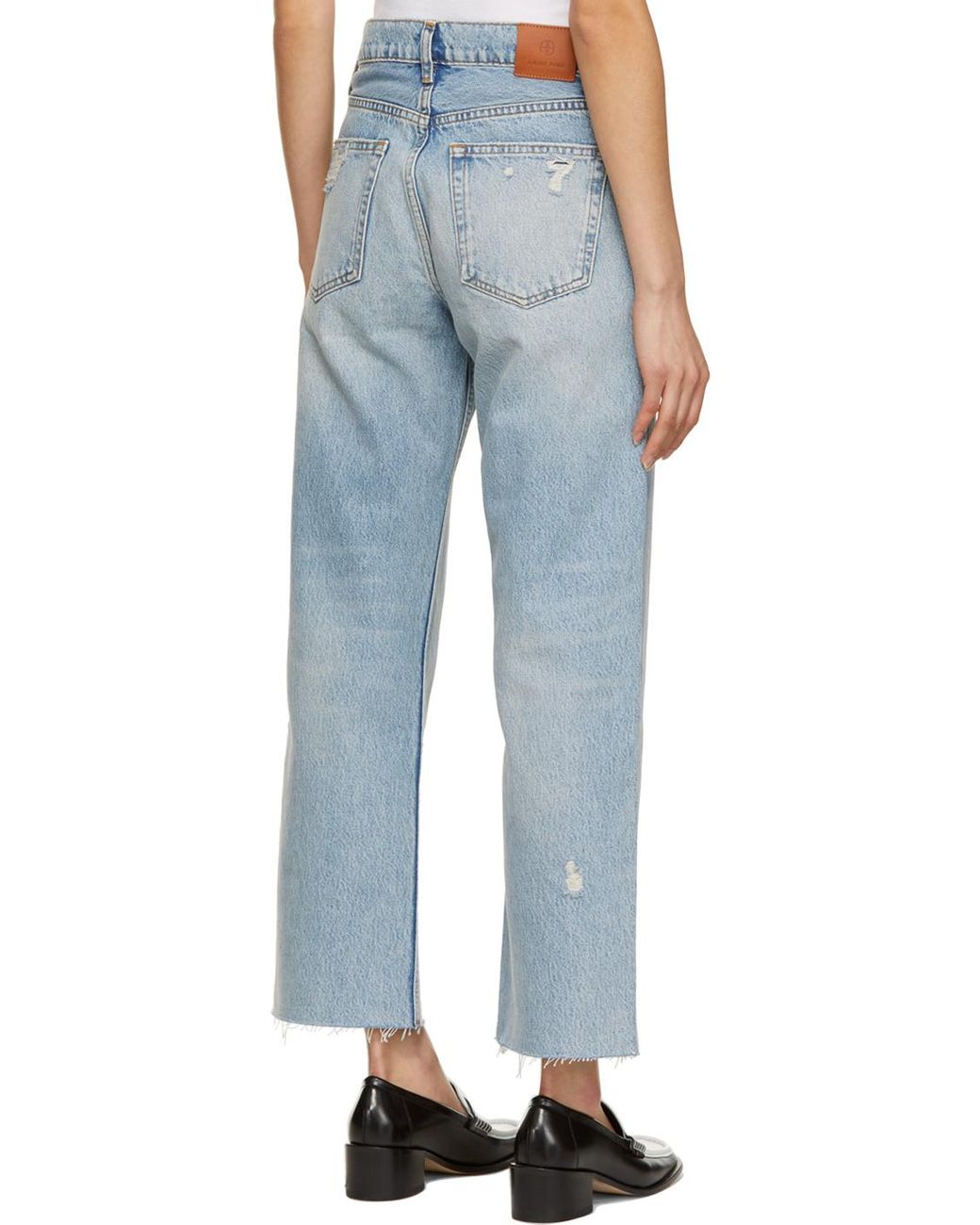Anine Bing Blue Gavin Mid-Rise Boyfriend Jeans