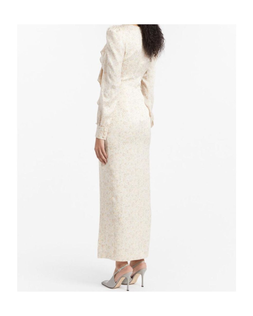 Alessandra Rich Natural Jacquard Draped Dress