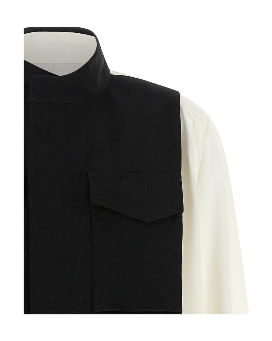 Sacai Black Hybrid Panel Shirt