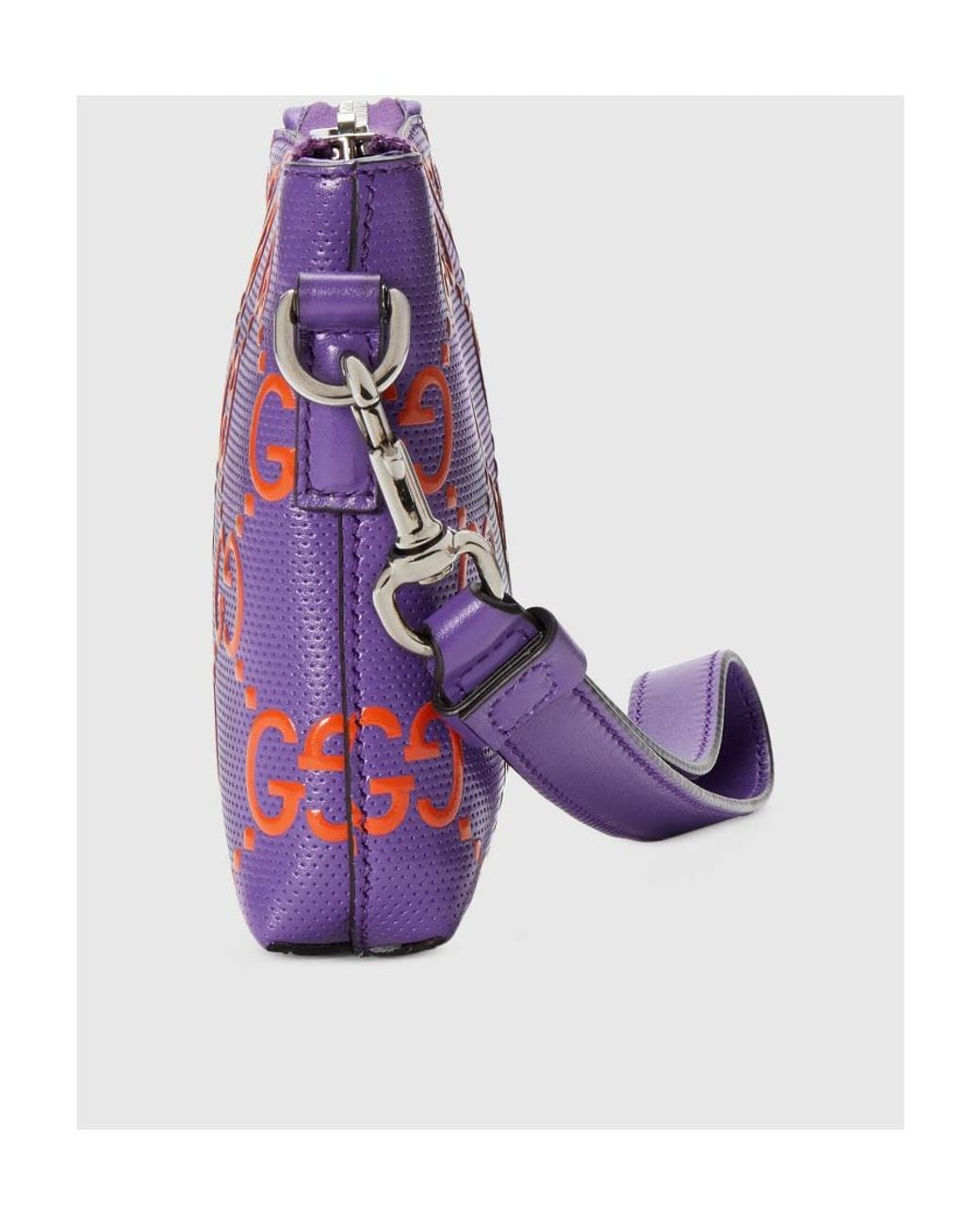 Gucci Purple Printed Embossed Small Shoulder Bag for men
