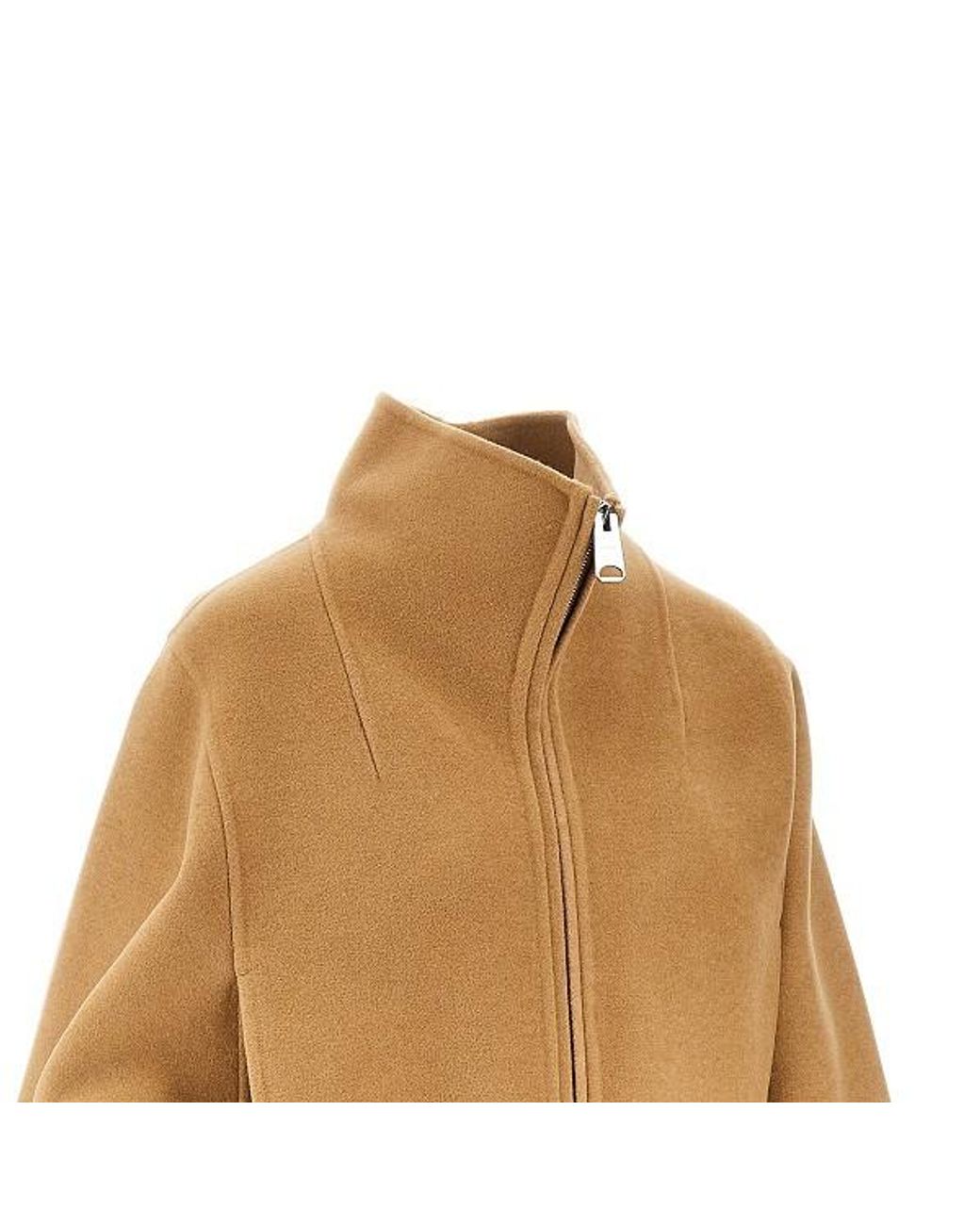 Khaite Brown Garret High Neck Zipped Jacket