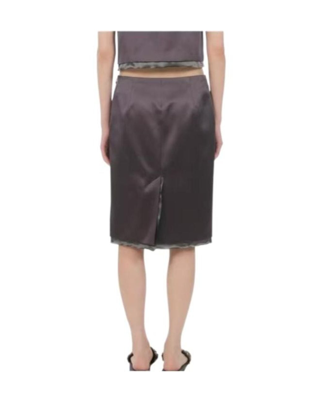 Miu Miu Gray Logo Skirt
