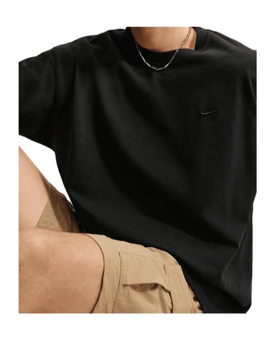 Nike Black Logo-Embroidered T-Shirt for men