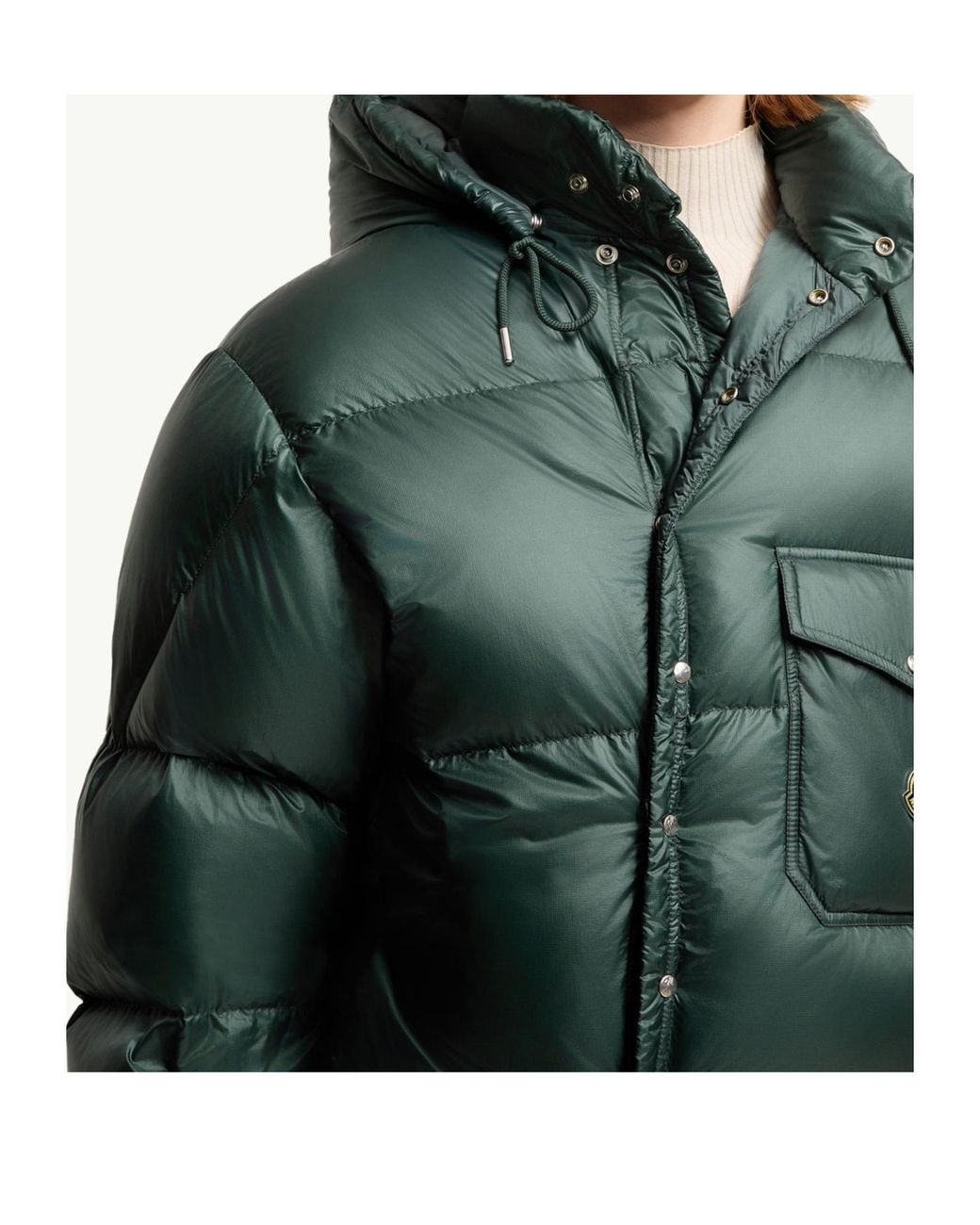 Moncler Green Karakorum Hooded Short Down Jacket for men