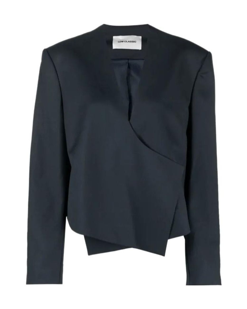 Low Classic Blue Asymmetric Wool-Blend Jacket