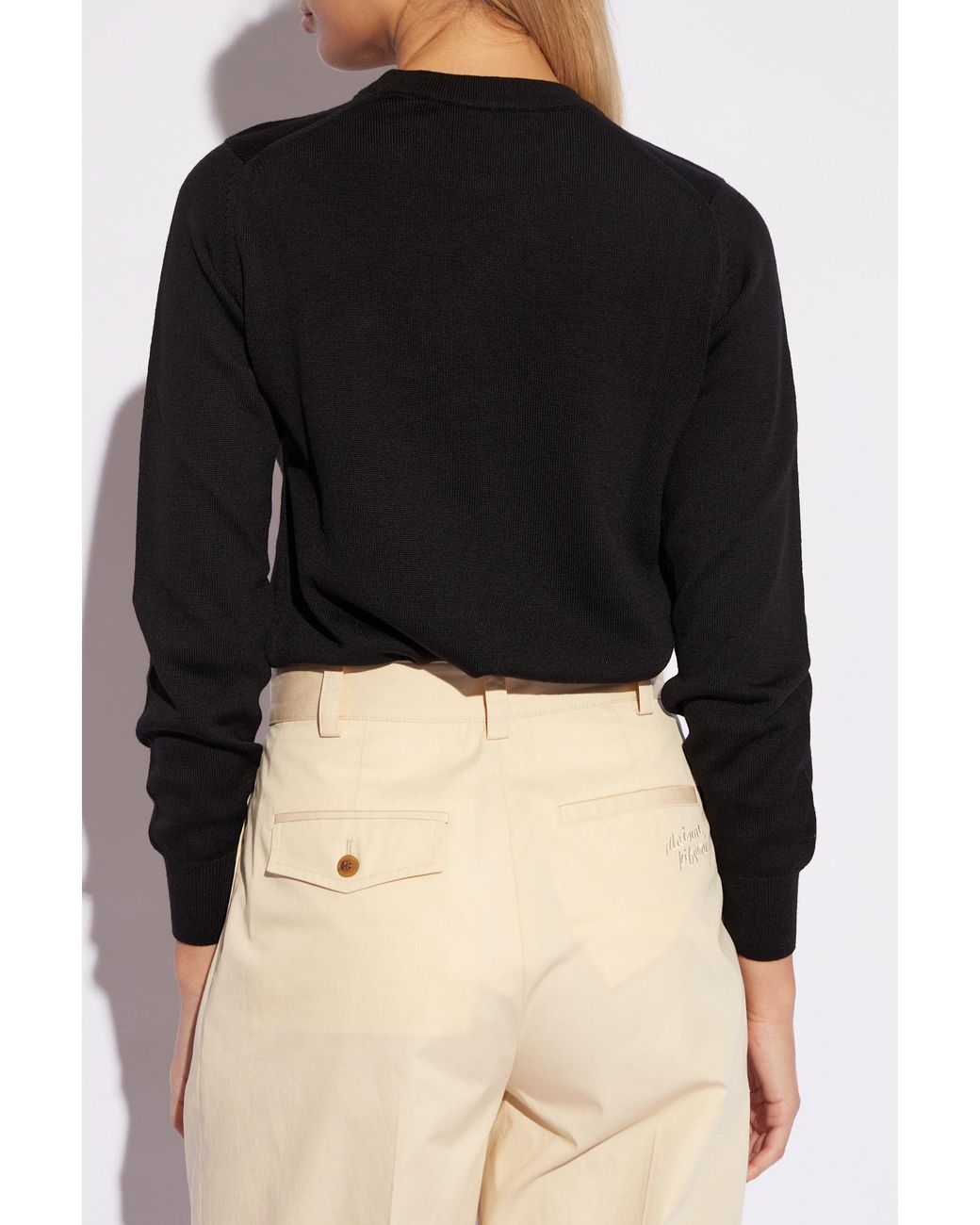 Maison Kitsuné Black Maison Kitsuné Fox Head Patch Knitted Jumper