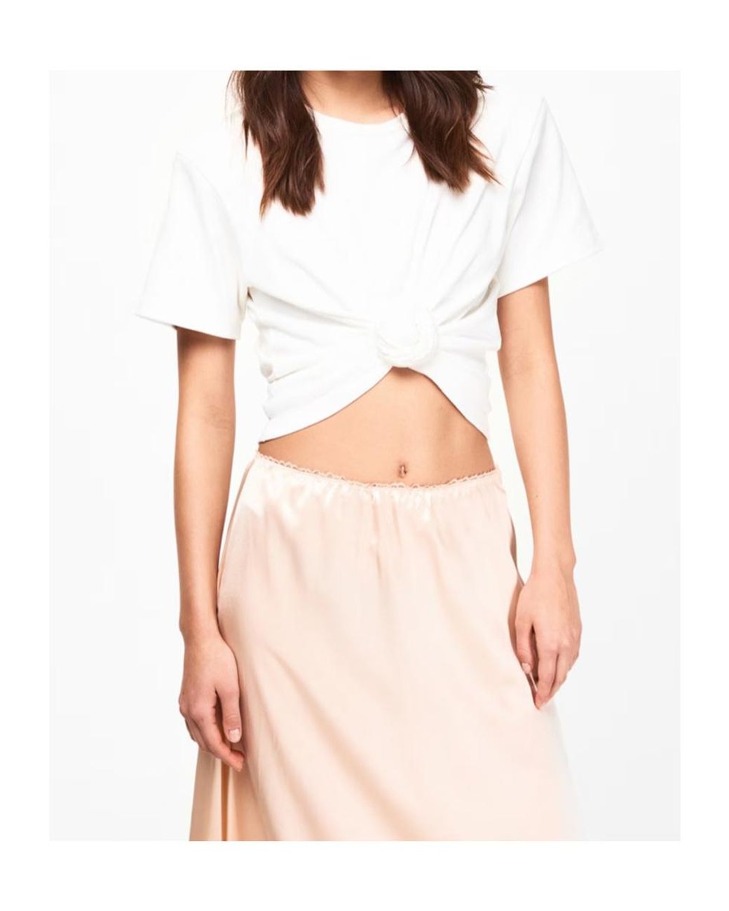 Magda Butrym White Knotted Crop Top