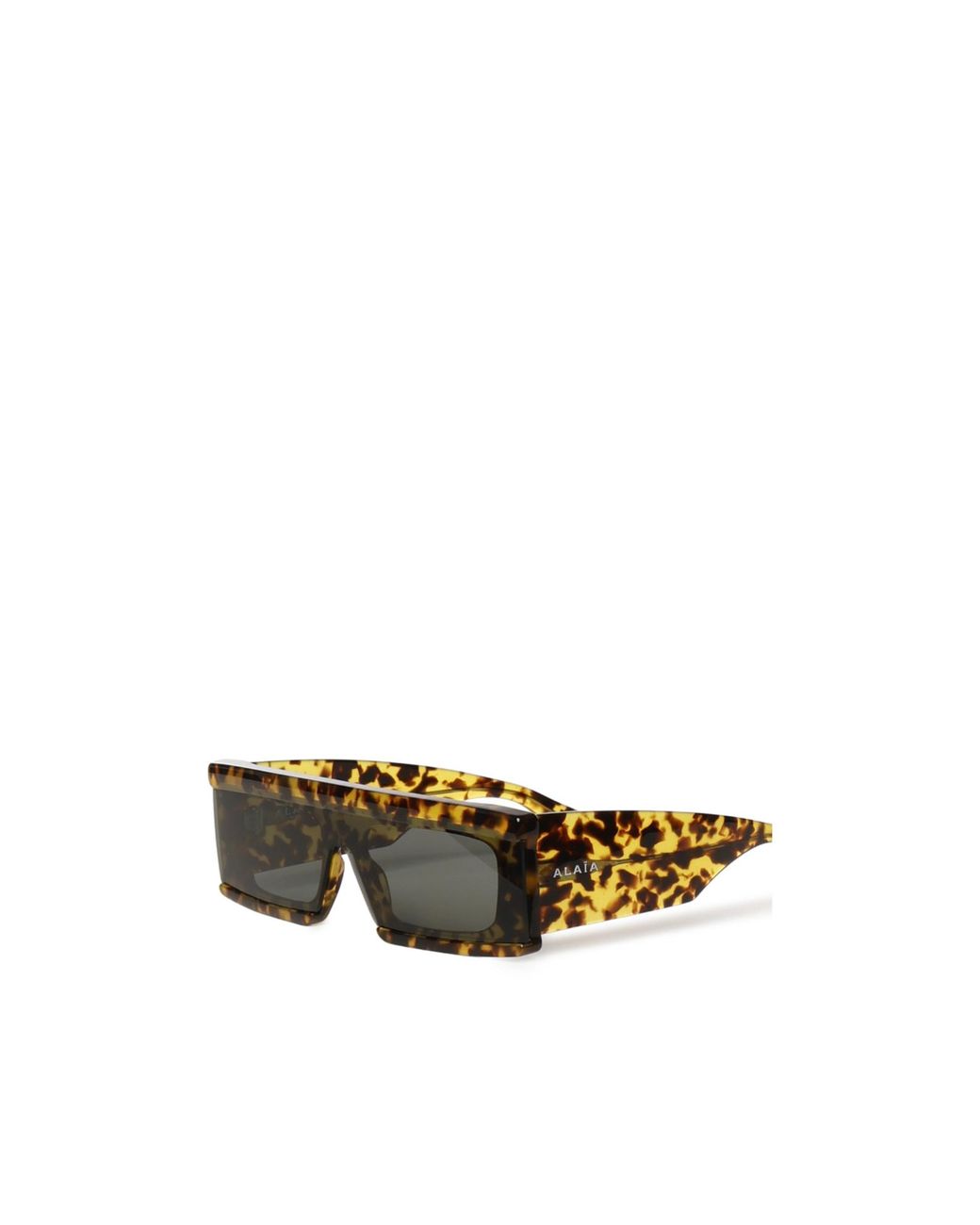 Alaïa Green Alaïa Rectangular Thick-Frame Sunglasses