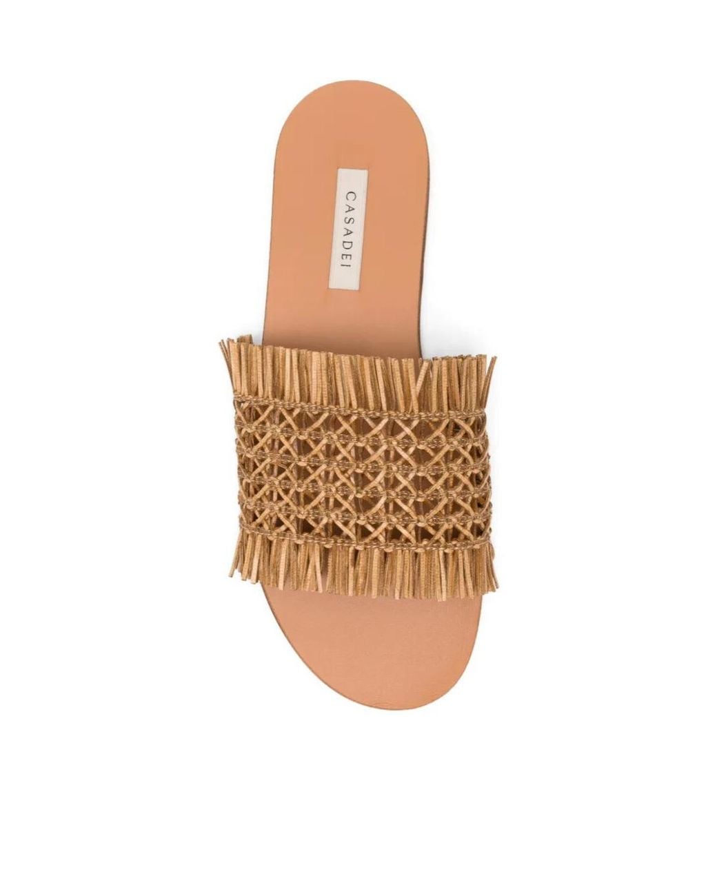 Casadei Multicolor Woven-Leather Flat Sandals