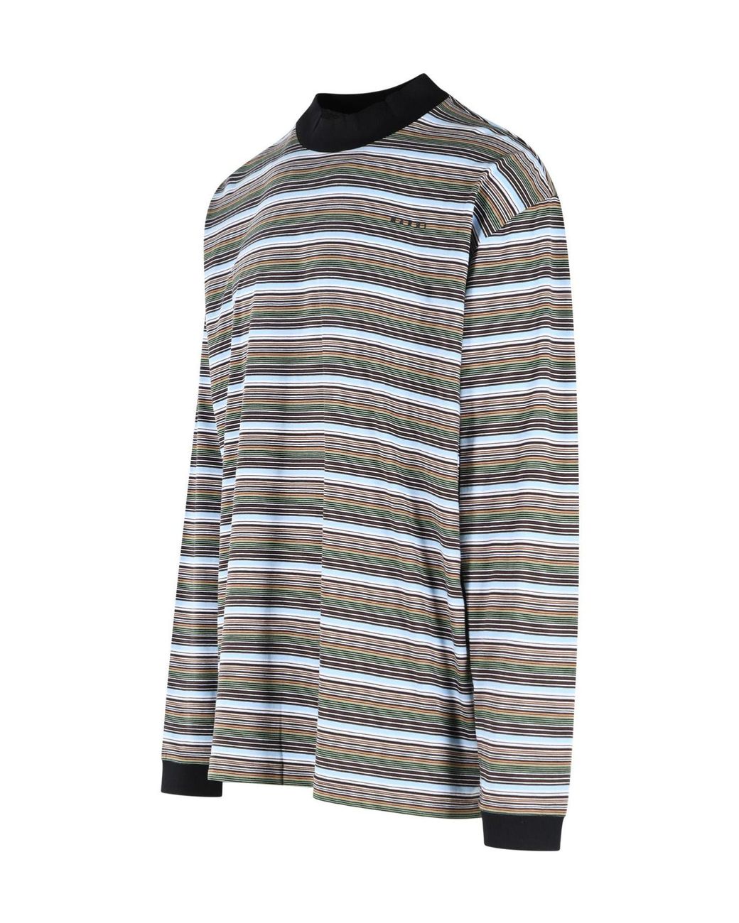 Marni Gray Striped Long-Sleeved T-Shirt for men