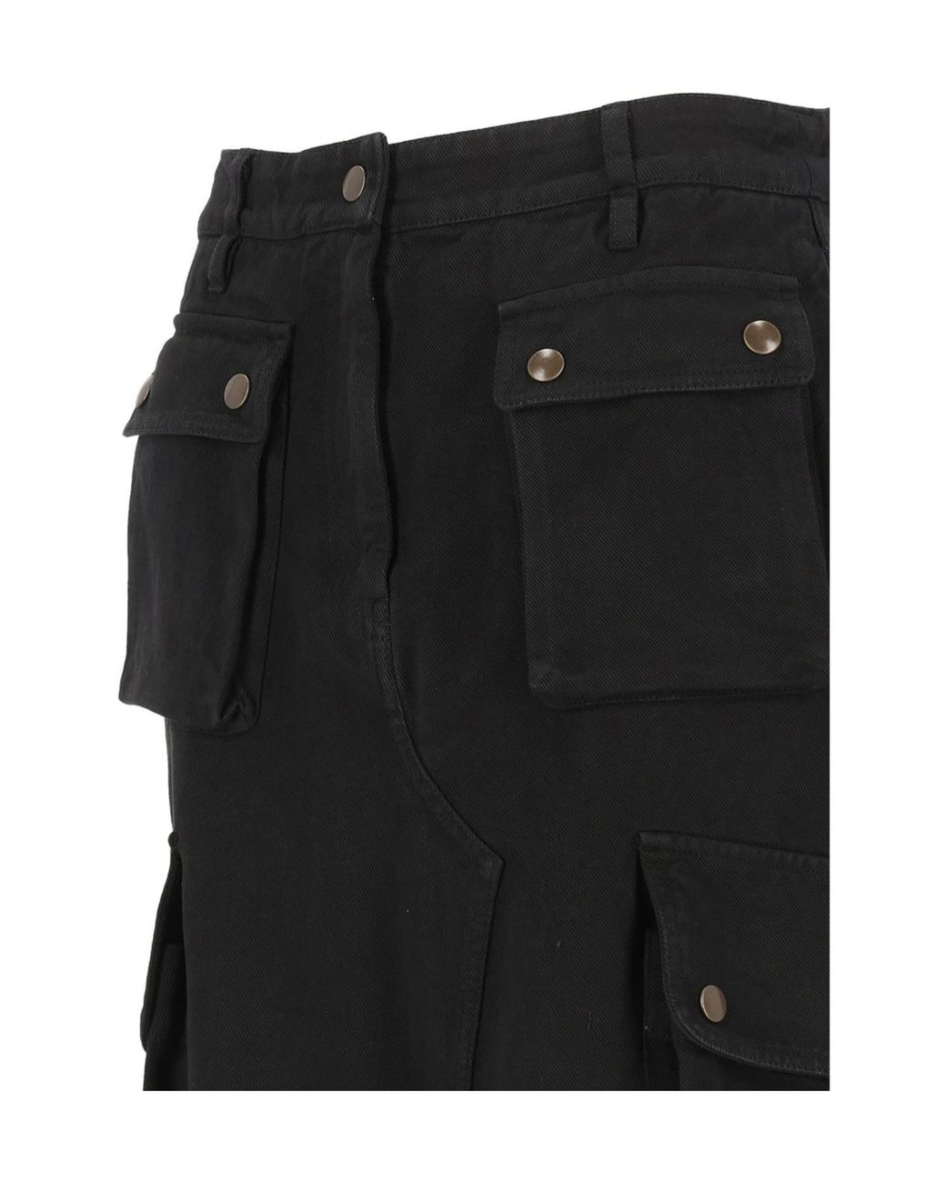 Dries Van Noten Black Sersy Cargo Midi Skirt