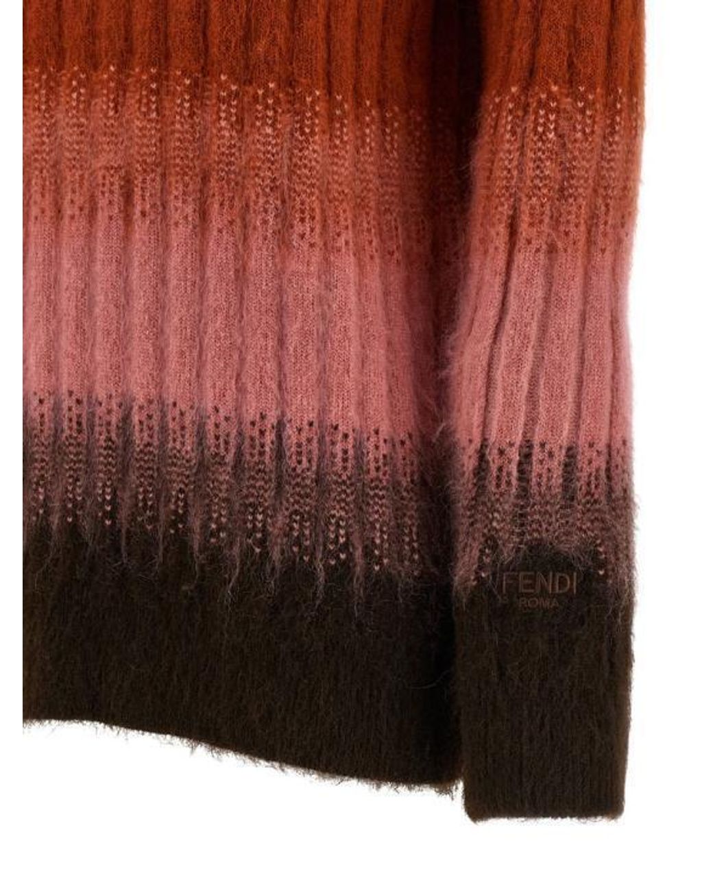 Fendi Orange Gradient Long-Sleeve Knitted Jumper
