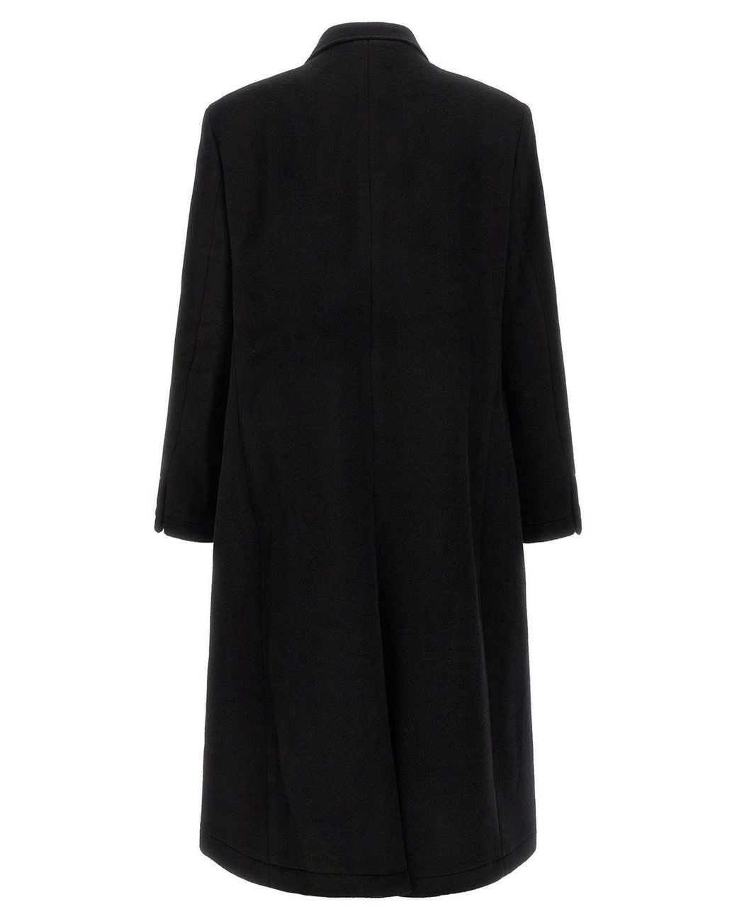 mfpen Black Double-Breasted Long Coat for men