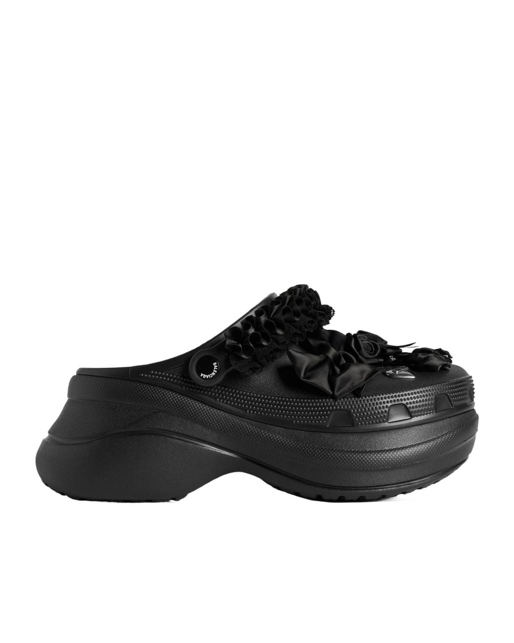 Balenciaga Black Crocs Embellished Platform Clogs