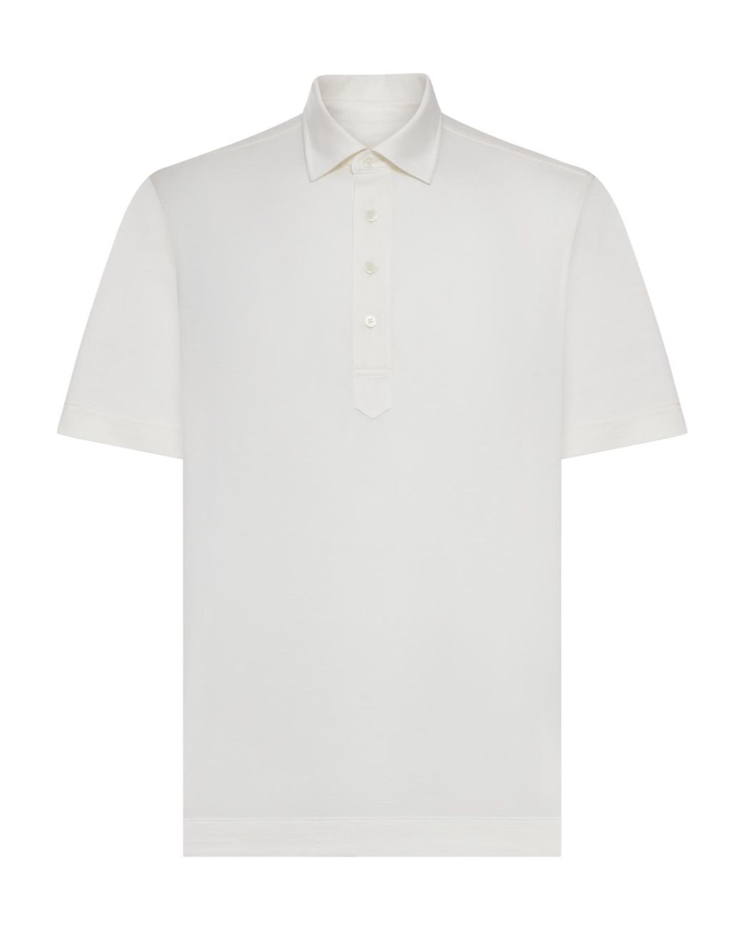 Zegna White Collared Button Polo Shirt for men