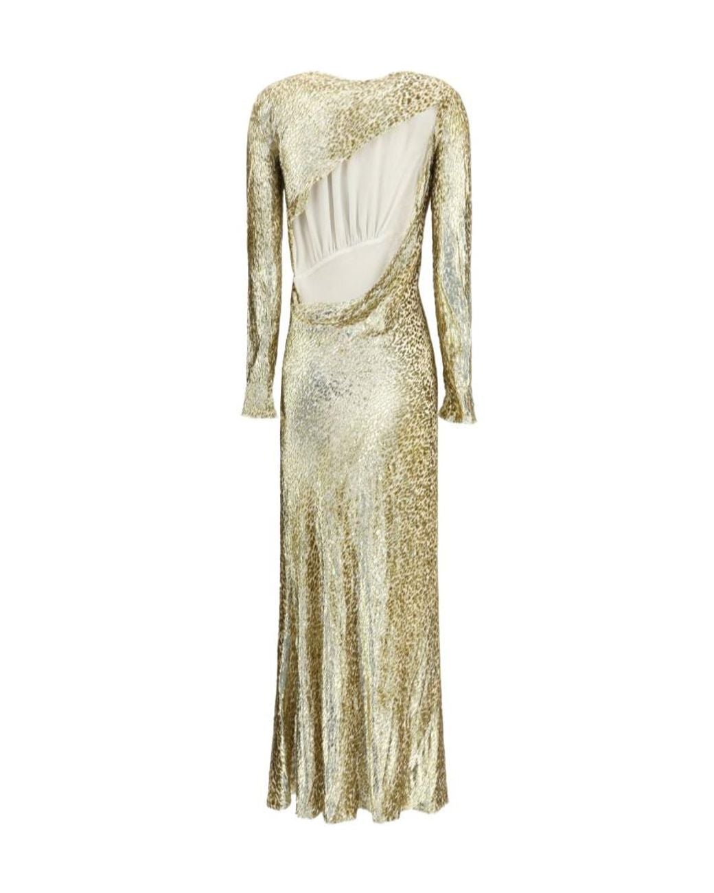 Self-Portrait Metallic Sequin Cut-Out Maxi Dress