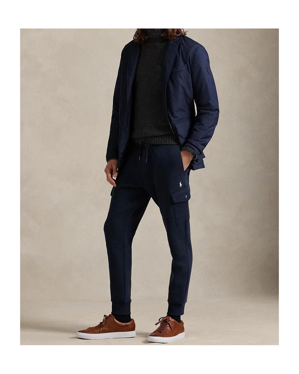Polo Ralph Lauren Blue Ralph Lauren Drawstrings Cargo Sweatpants for men