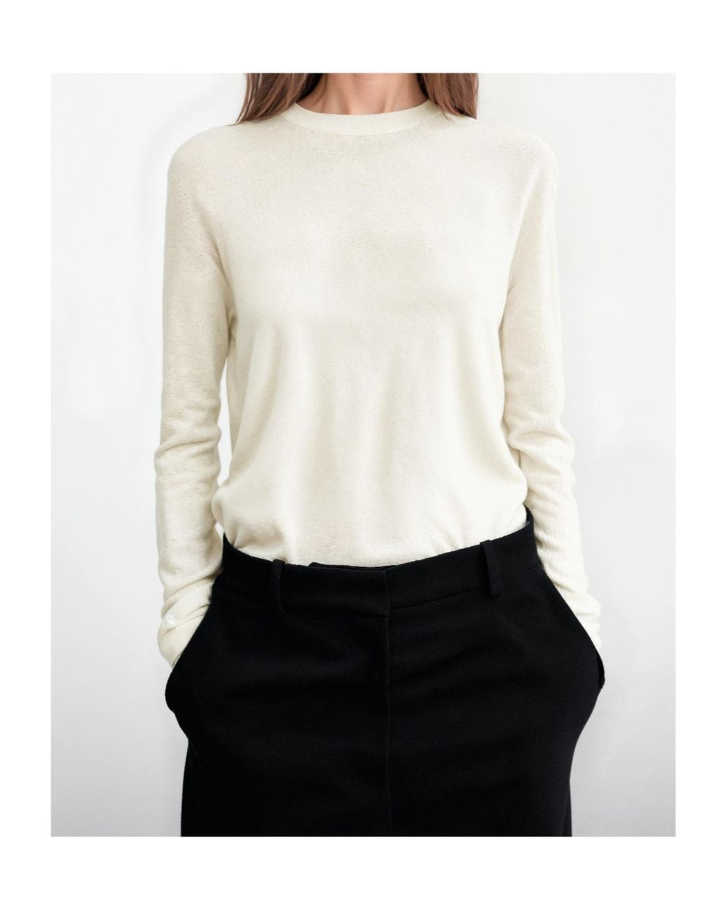 Totême White Totême Long-Sleeved Crewneck Jumper