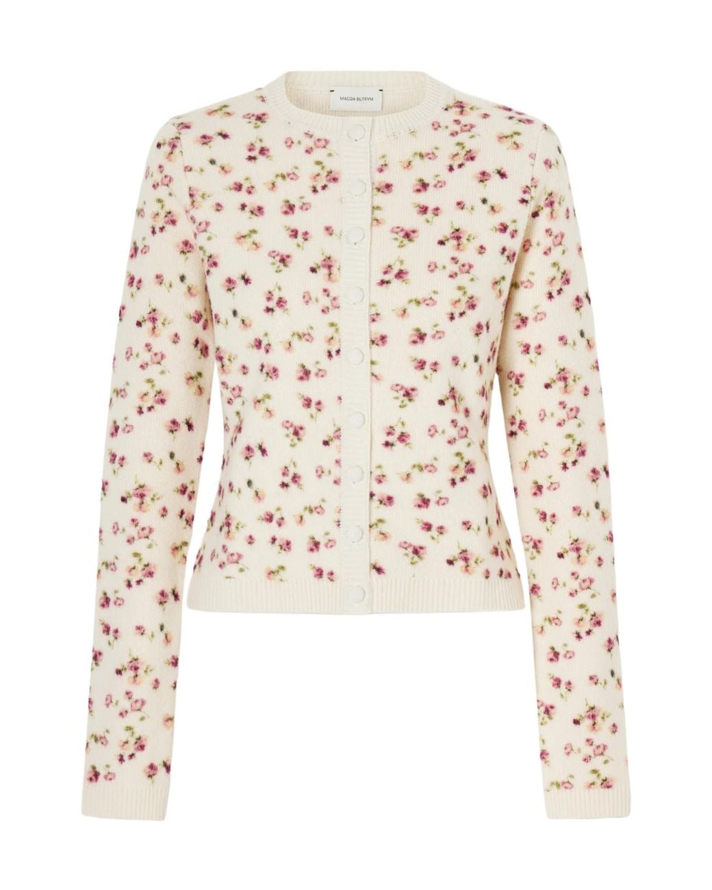 Magda Butrym White Printed Wool Blend Cardigan