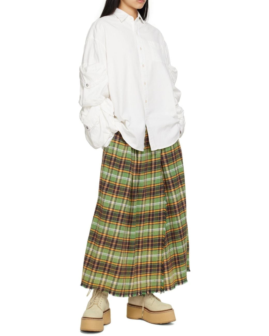R13 White Cargo Pockets Button-Up Shirt
