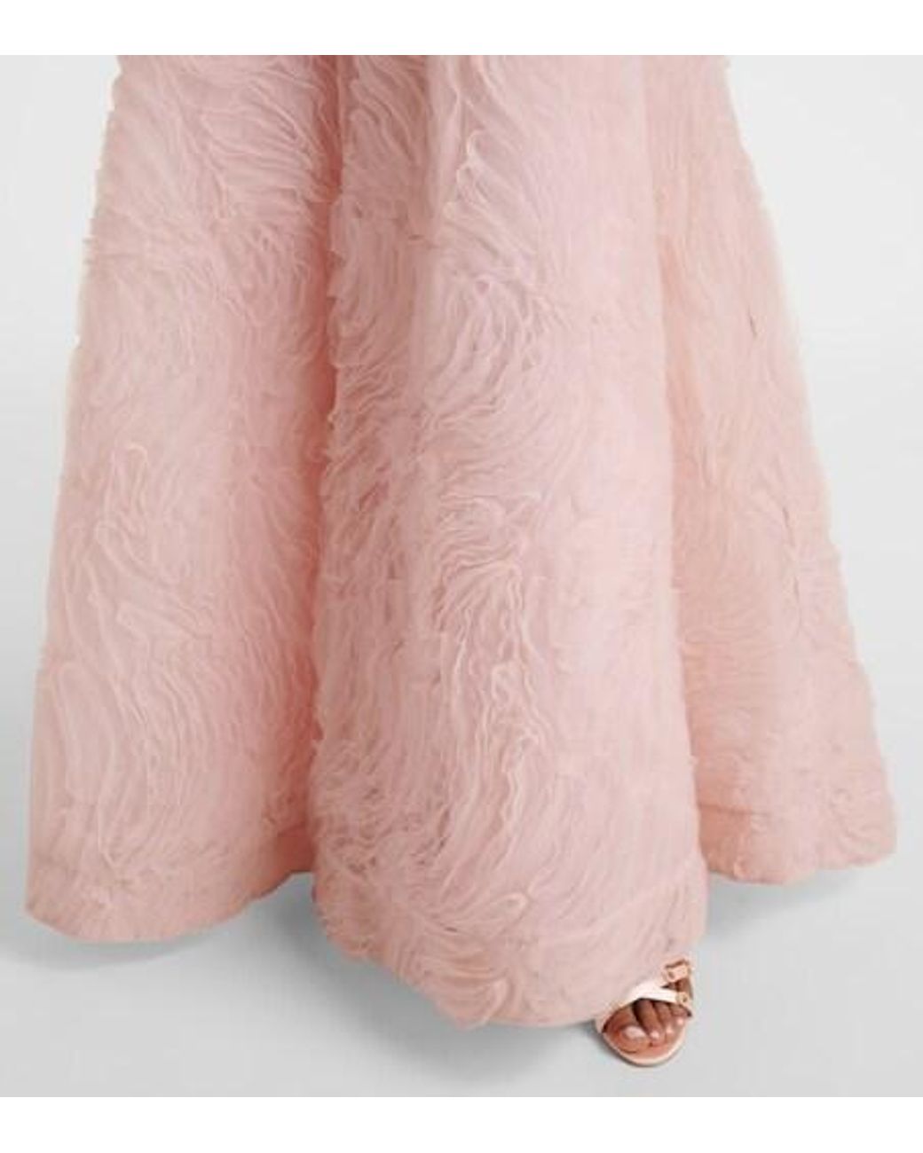 Rebecca Vallance Pink Strapless Tulle Gown