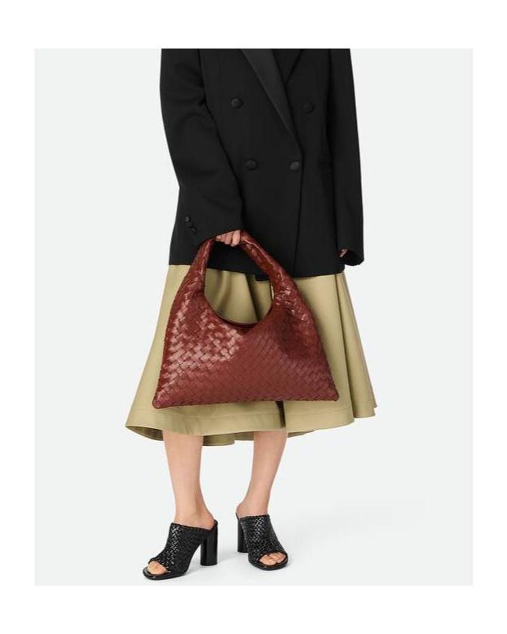 Bottega Veneta Red Calfskin Hop Shoulder Bag