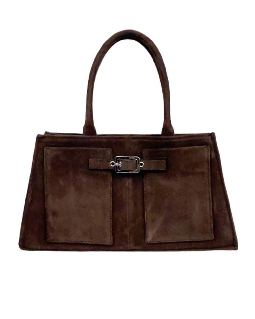 GIMAGUAS Brown Mini Double-Handle Handbag