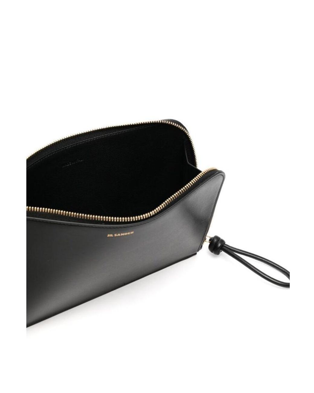 Jil Sander Black Logo Print Strap Clutch Bag