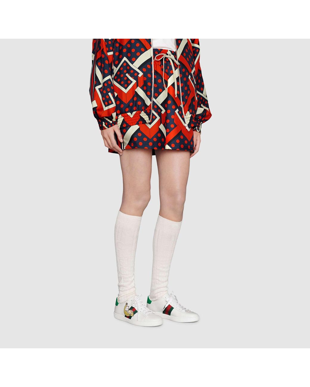 Gucci White Bananya X Ace Sneakers