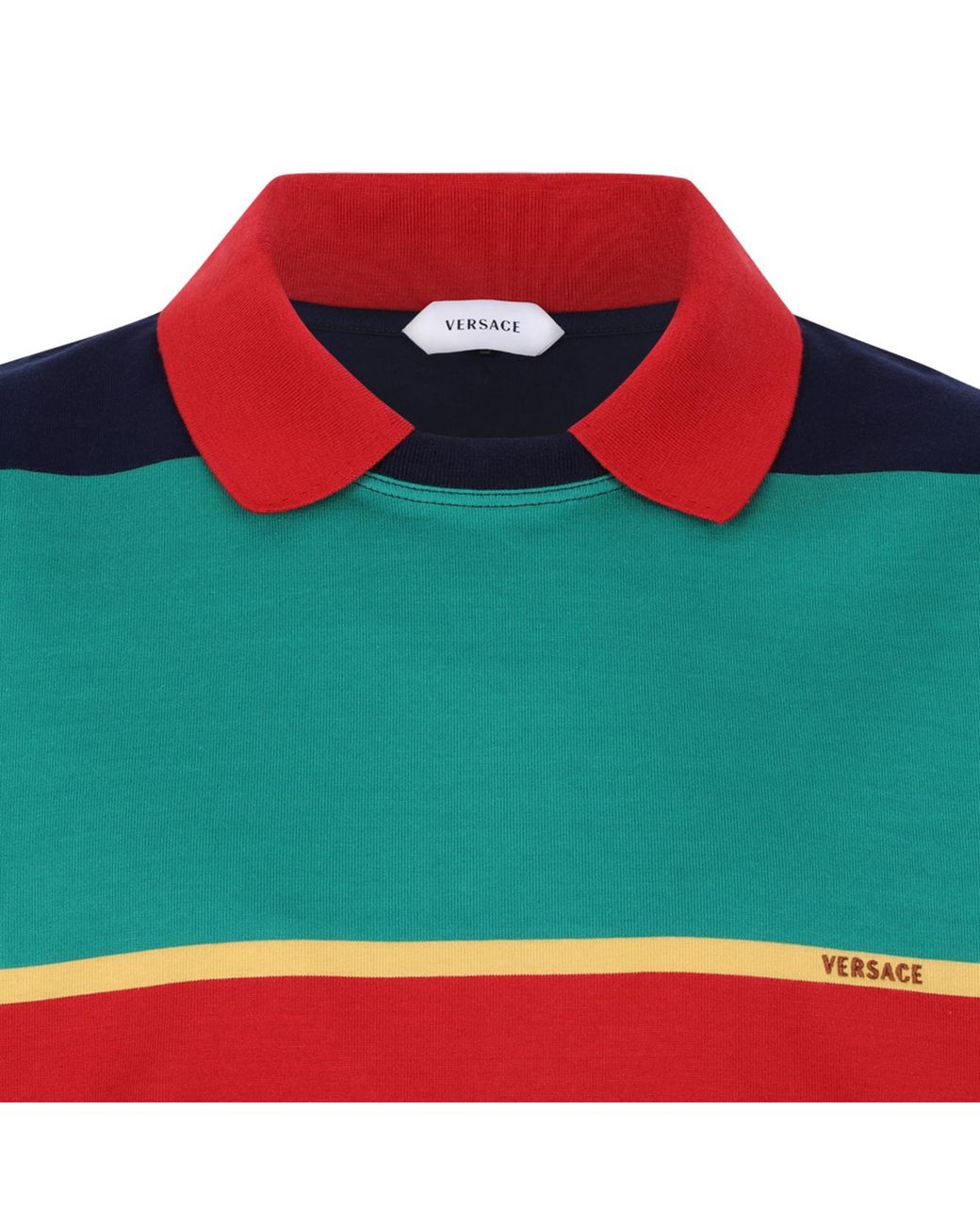 Versace Blue Colour-Block Polo Sweatshirt for men
