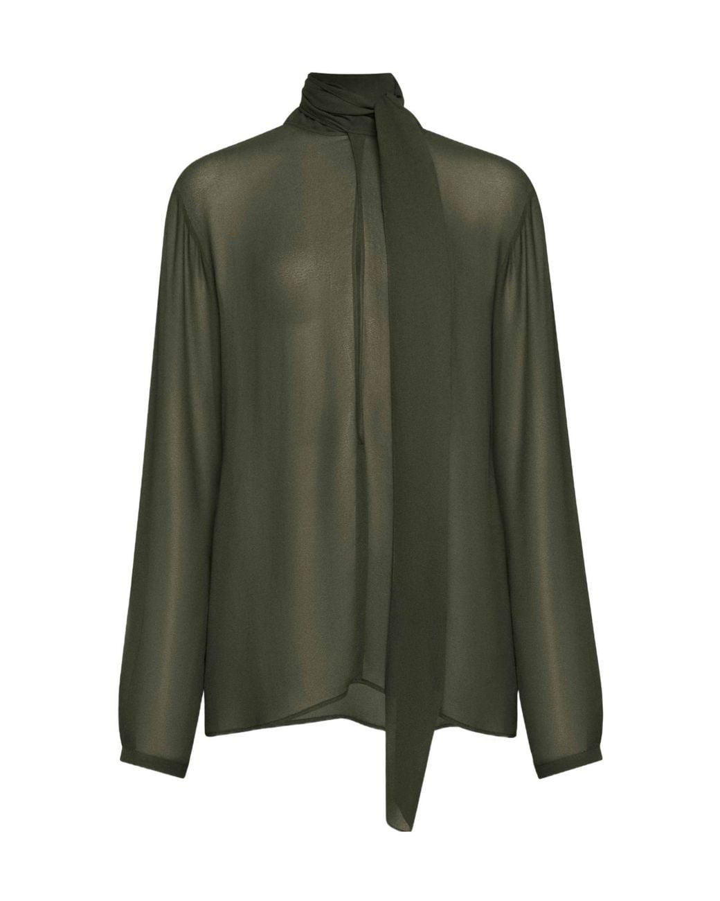 Alaïa Green Georgette Pussybow Blouse