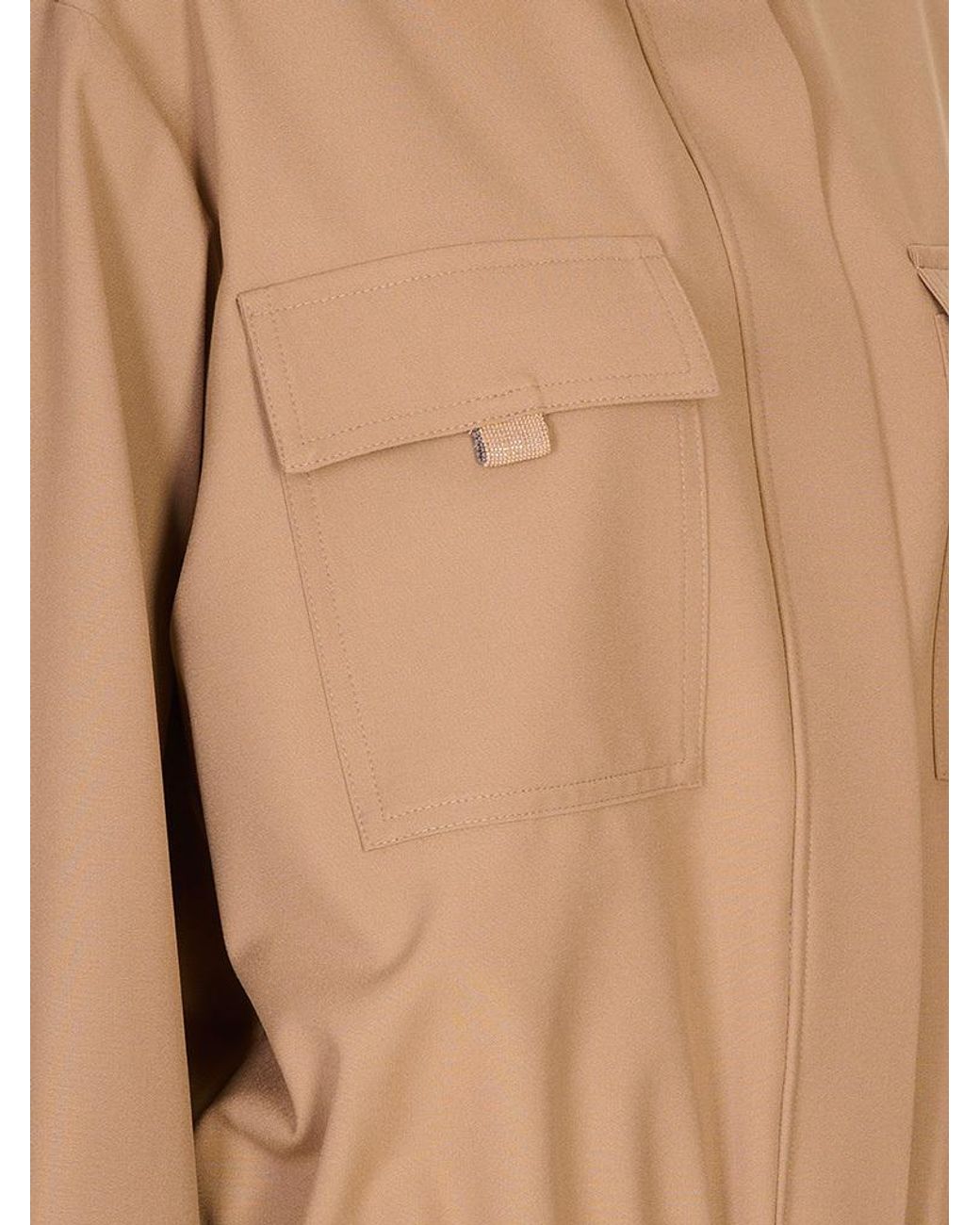Fabiana Filippi Natural Chest-Pocket Elasticated-Hem Jacket