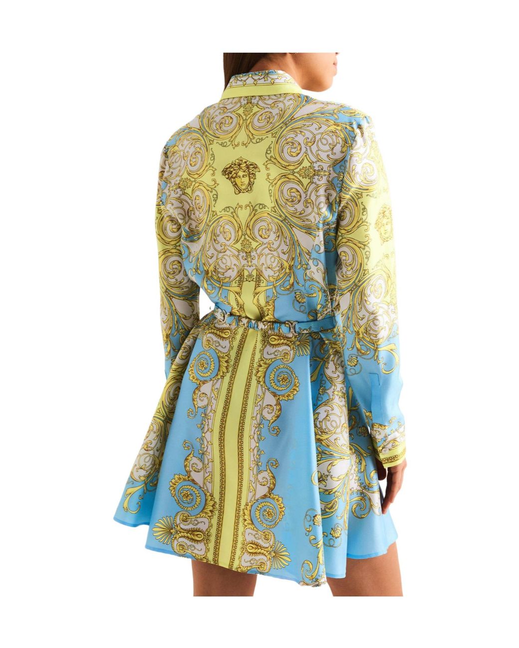 Versace Blue Print Long-Sleeve Shirt